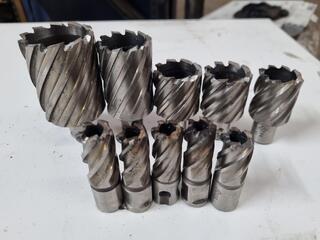 10x Annular Cutters, 18mm to 50mm dia