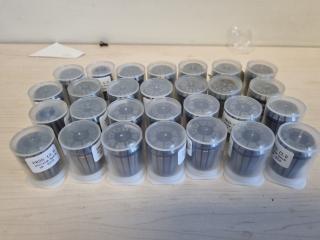 28x ER25 Collets, Metric Sizes, New