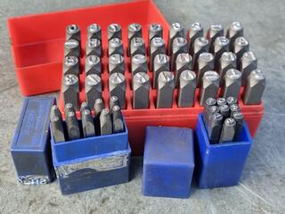 3x Sets of Steel Letter & Number Stamps