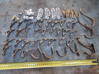 Antique or Vintage Brass, Steel, Copper Hooks, Brackets, Handles, & More
