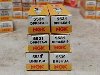 NGK spark plugs 5531 DPR6EA-9 and 5539 BR8HSA