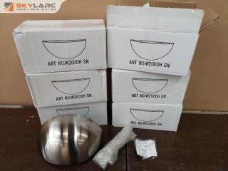 6x Brushed Steel Quarter Sphere Wall Sconce Up Lights, New