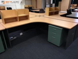Office L-Shape Corner Workstation Desk w/ Mobile Drawer & Shelf