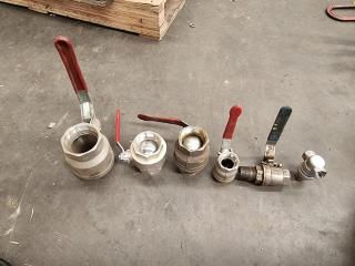 6 Assorted Industrial Ball Valves