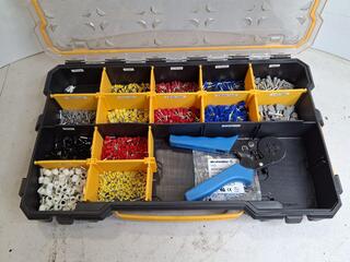 DeWalt organiser with ferrules and Weidmüller crimping tool