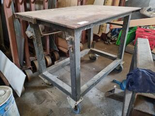Heavy Mobile Steel Table Workbench