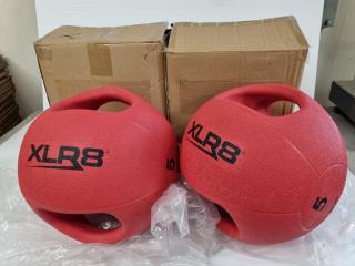 2x XLR8 5kg Double Grip Medicine Balls