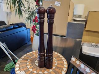 2x Large Wooden Pepper Grinders, 620mm lengths